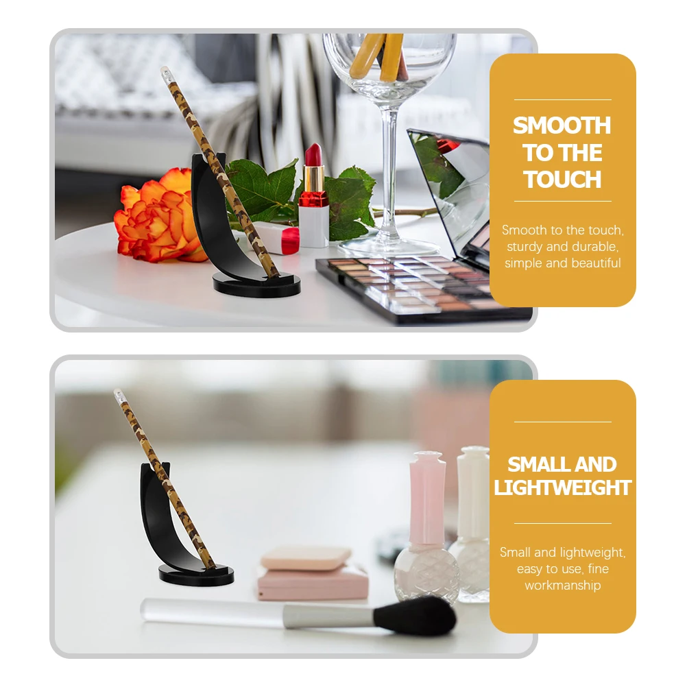 

2pcs Acrylic Makeup Brush Display Holder Stand for Pen Holder Makeup Brush Organizer Compact Desk Storage Rack Black Pen Tray