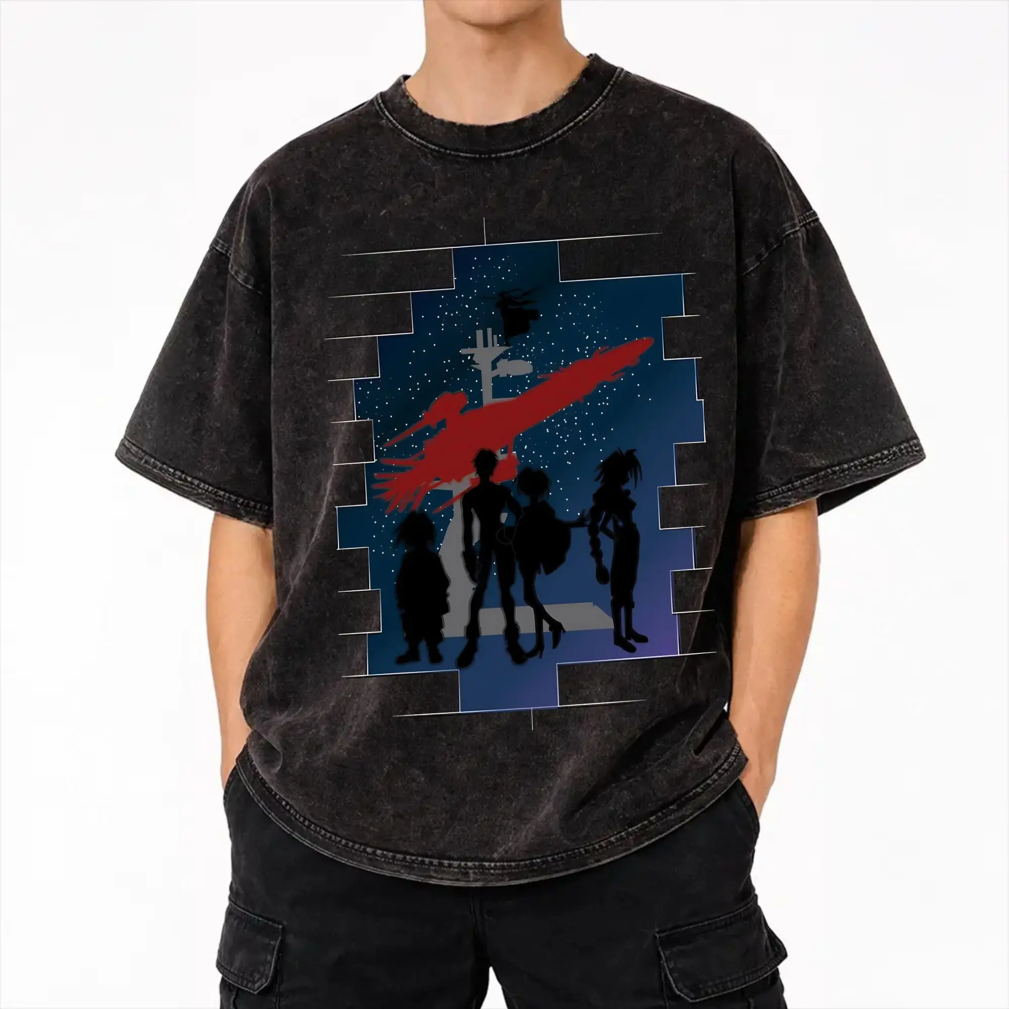 Harajuku Washed Shirts Hellsing - Alucard Outfit Novelty T Shirt High Street  Streetwear 100% Cotton Graphic Printed Tees