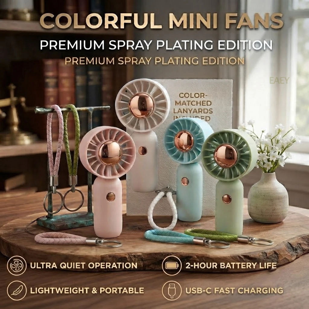 2026 Mini USB Rechargeable Handheld Fan Mute Portable Cooling Fan for Eyelash Make Giftup Desk Outdoor