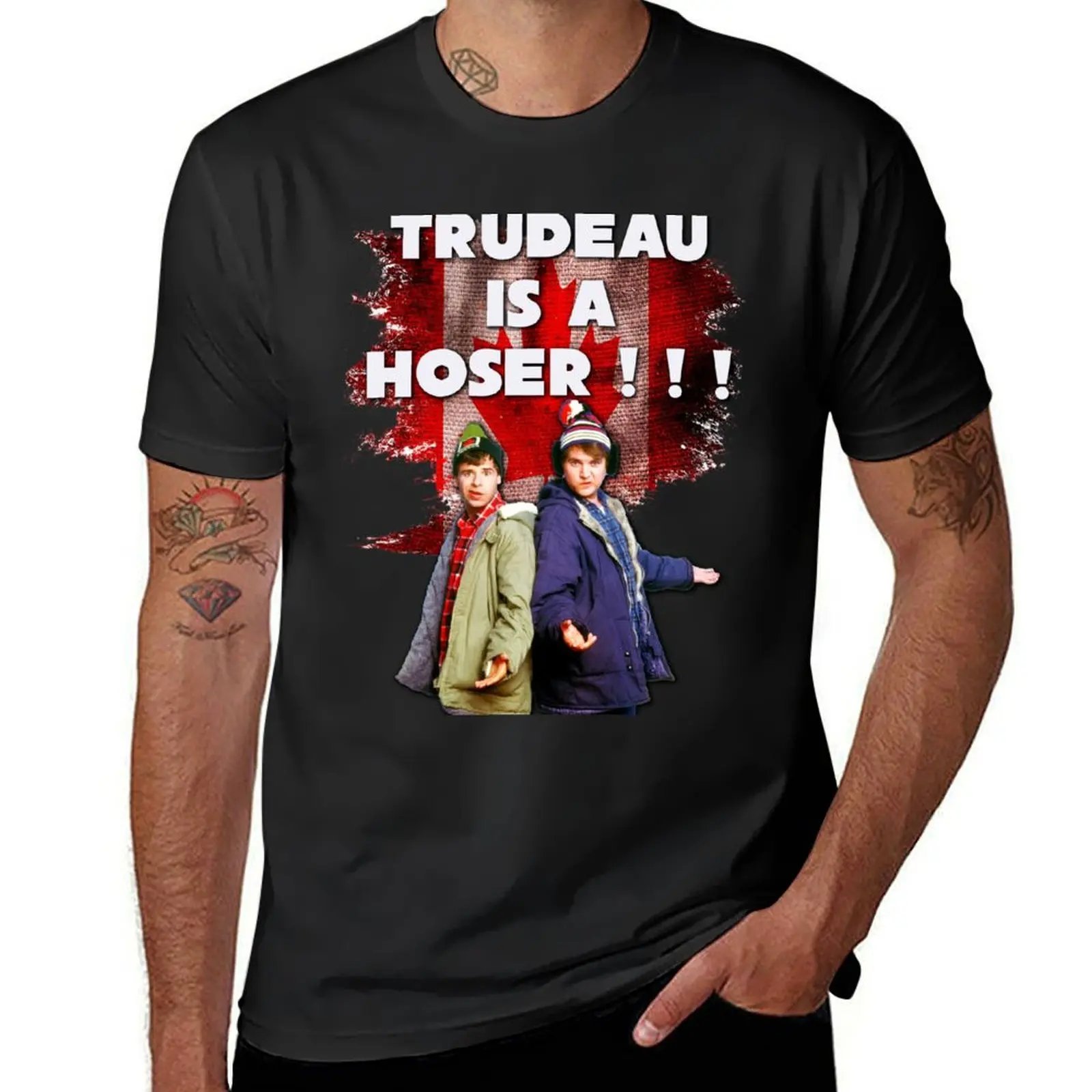 Trudeau is a Hoser ! - Bob and Doug McKenzie - Vintage Canadian Comedy T-Shirt blanks plain clothes for men