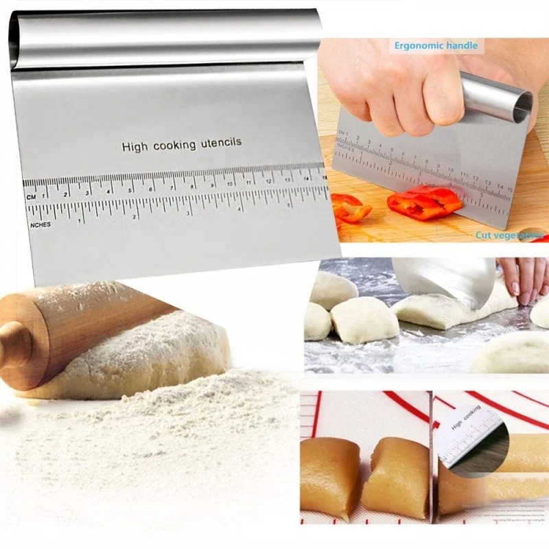 Graduated Dicing Knife Food-Grade Thickened Stainless Steel Non-stick for Cutting Nougat Dough Baking Tool Kitchen Tool