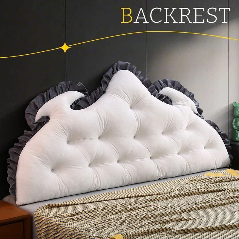 Eadboard Reading Bed Pillow Zipper Style Non Slip Bedroom Headboard Backrest Pillow/high Elasticity Waist Protection Lumbar Pad