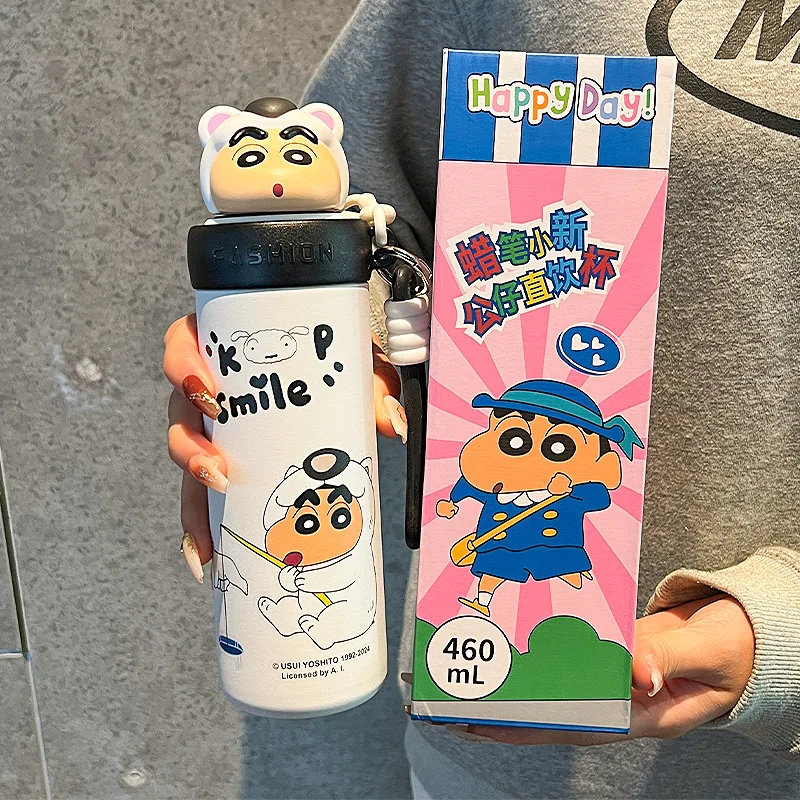 كوب ماء شين تشان للأطفال ، كوب كرتون للتلوين ، سعة كبيرة ، عملي ، لطيف ، كوب ماء محمول ، طلاب ، فتيات ، هدية للأطفال