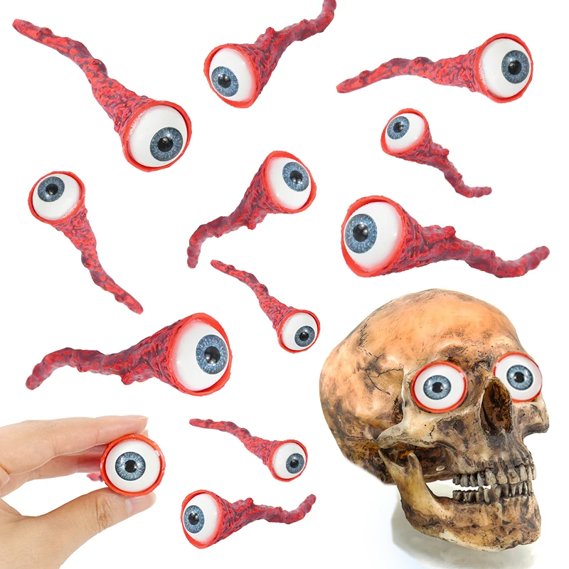 Halloween Latex Ripped Out Eyeball Horror Prop Realistic Fake Eye Cosplay Party Costume Prop Haunted House Halloween Party Decor