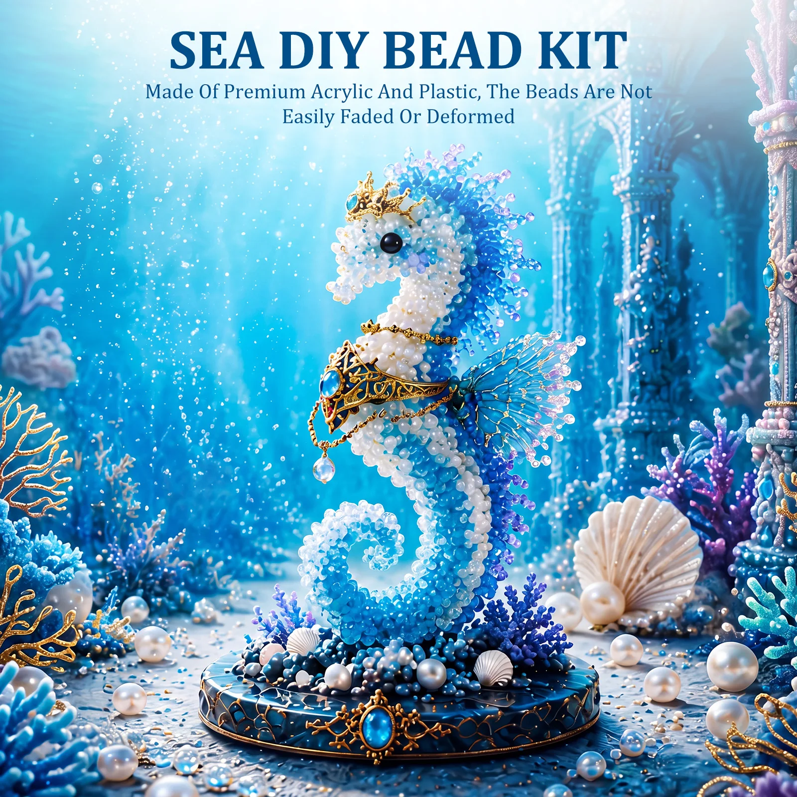 3D Bead Making Kit for DIY Sea Creature with Needle Tweezers Scissors Exquisite Accessories Tutorial​ for Beginner DIY Enthusias
