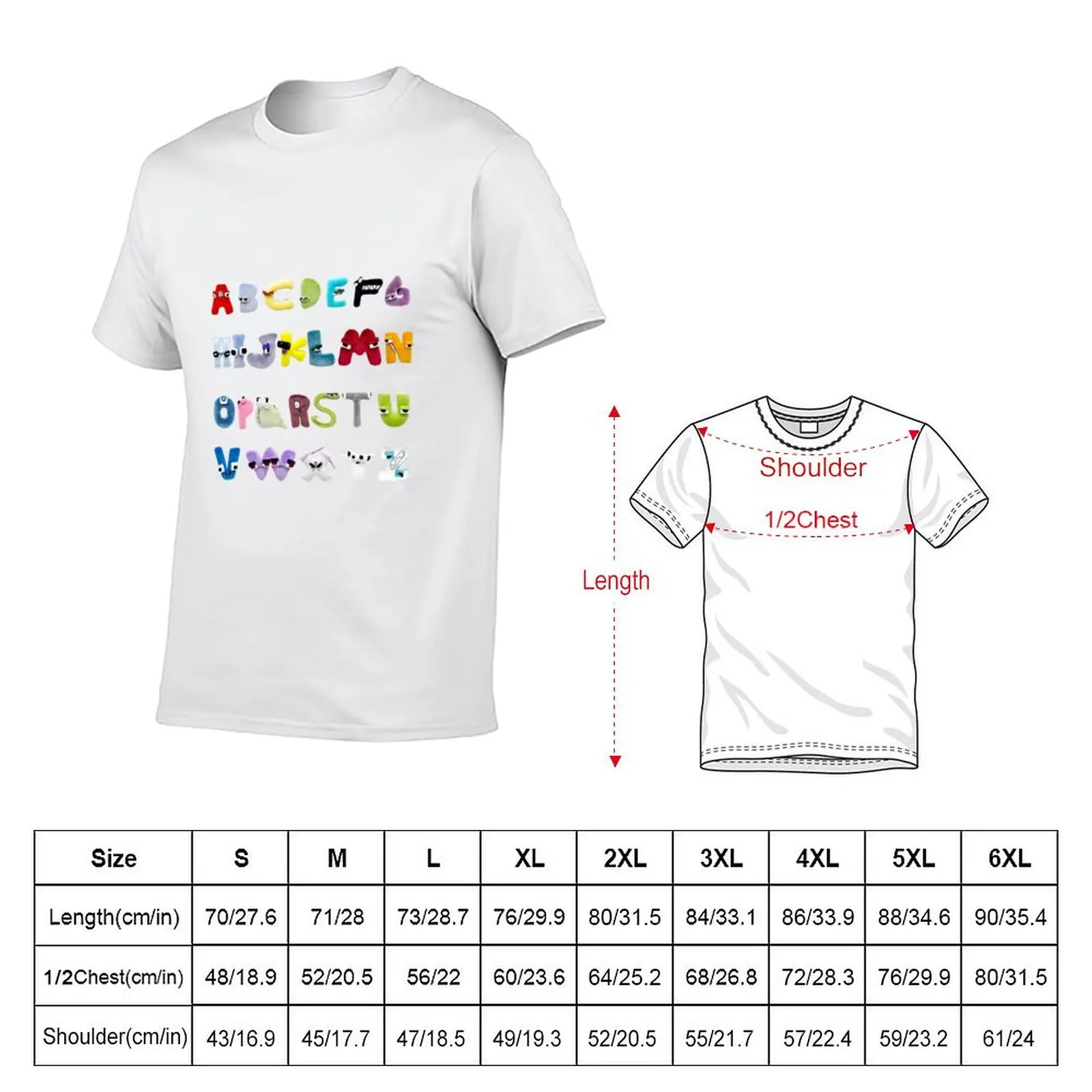 Alphabet Lore Transformation T-Shirt Large Size Short Sleeve T-Shirt