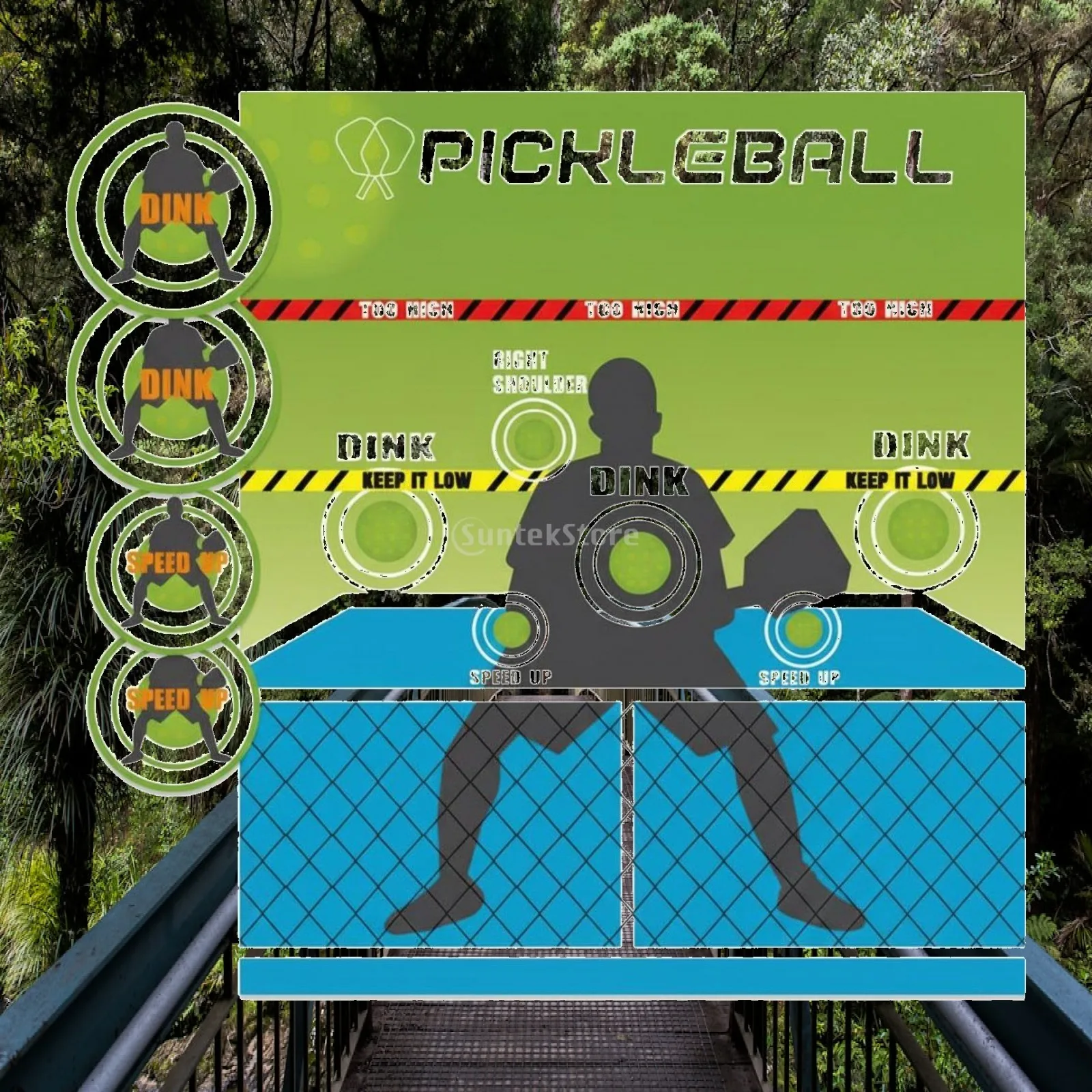 Ensemble d'autocollants cibles muraux grand format pour l'entraînement au pickleball, amélioration de la mémoire musculaire
