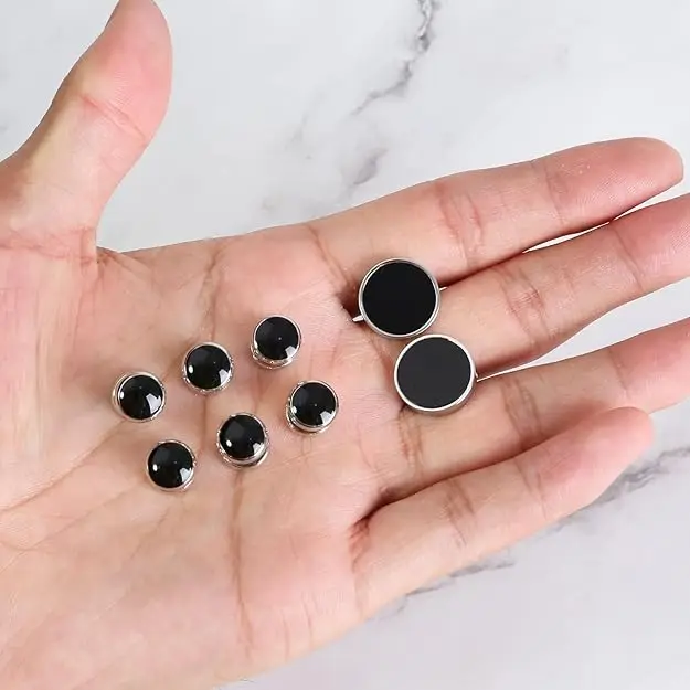 Cufflinks For Men 316L Stainless Steel Tuxedo Shirt Cuff Links Accessories Business Groom Wedding Black Silver Gold Jewelry