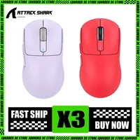 Attack Shark X3 Pro Mouse Tri Mode Paw3395 4k Reciver Bluetooth Wireless Gaming Mouse Esports Mice Pc Game Accessories Man Gifts