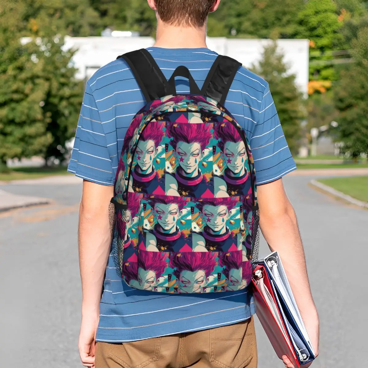 Anime Hisoka Hunter X Hunter Magical Joker Backpack Student Boys Girls BookBag Men Women School Bag Laptop Shoulder Bags