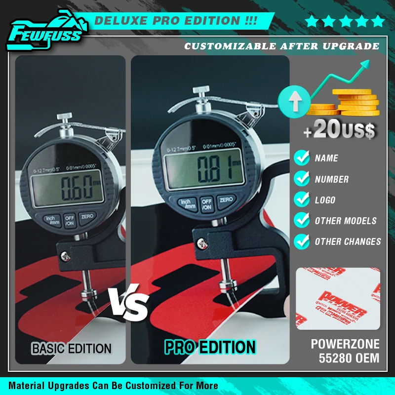 Fewfuss الرسومات الشارات ملصقات أطقم لهوندا CR125 CR 125 1991 1992 CR250 CR 250 رقم اسم خلفية مخصصة #4