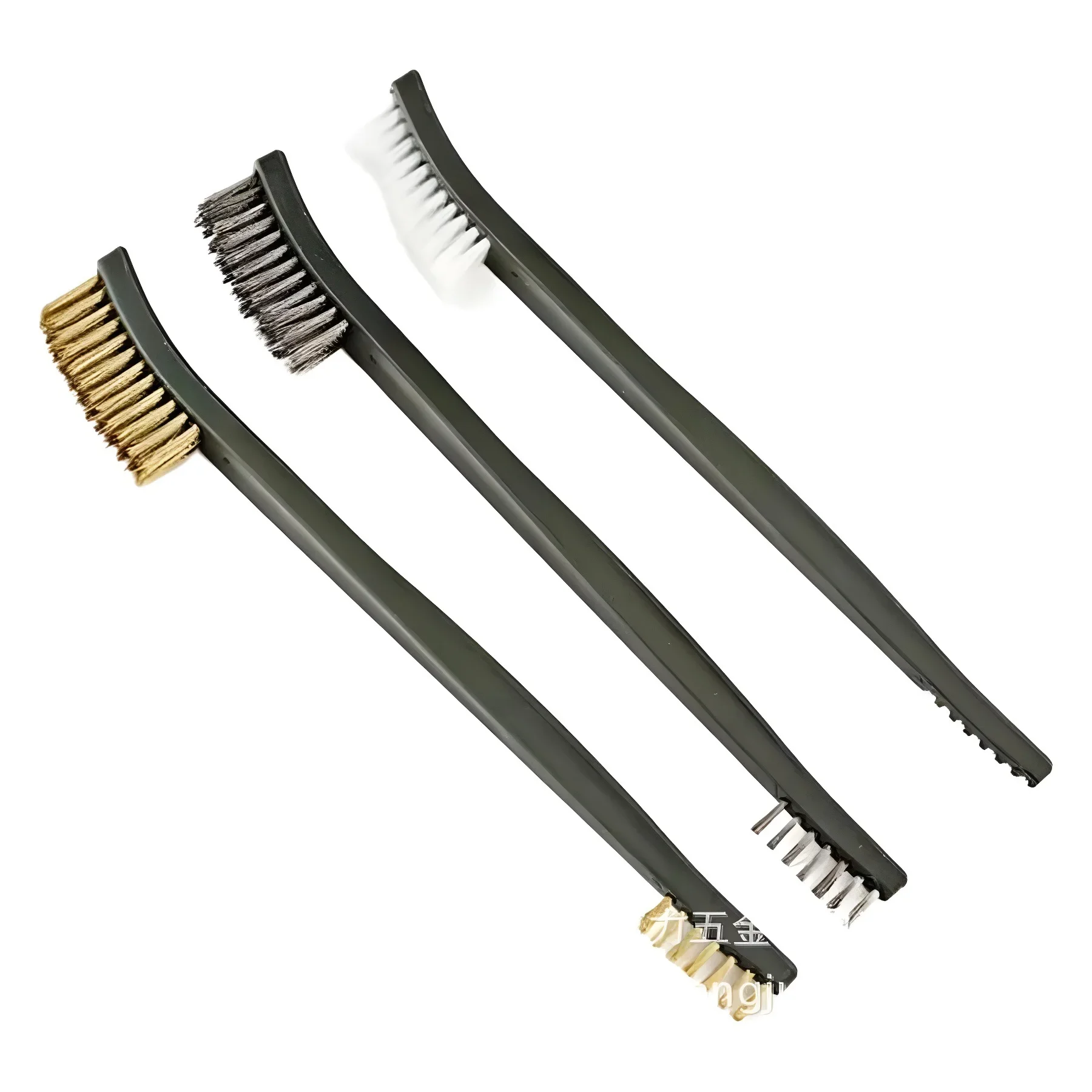 3 Piece Set Double Ended Brush Nylon Tube Gun Multi Purpose Rust Removal Steel Wire Polishing Tool