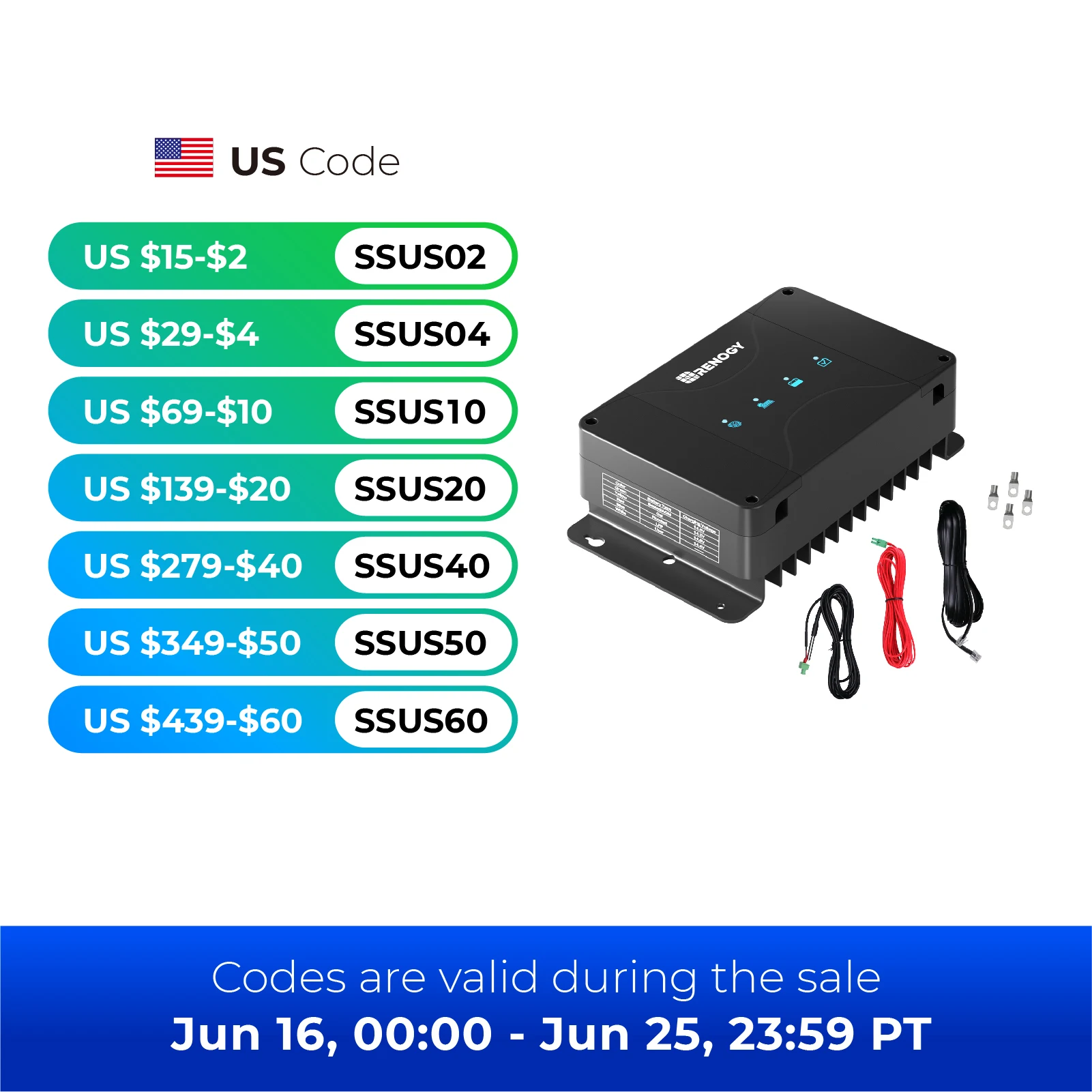 

Renogy 12V 50A DC to DC Battery Charger with MPPT, On-Board Battery for Gel, AGM, Flooded and Lithium Batteries