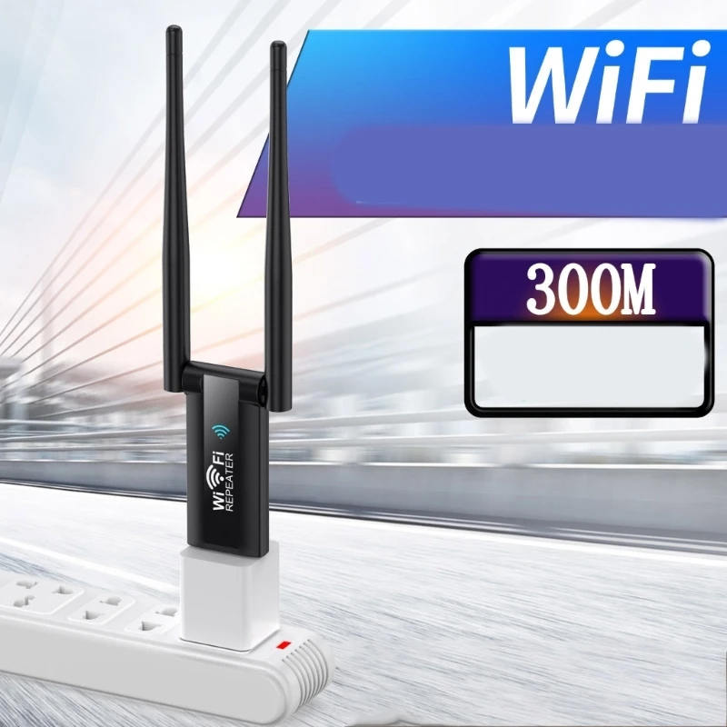 Ripetitore WiFi USB Wireless Extender Router amplificatore di segnale WiFi Booster 2.4GHz 300Mbps per lunghe distanze