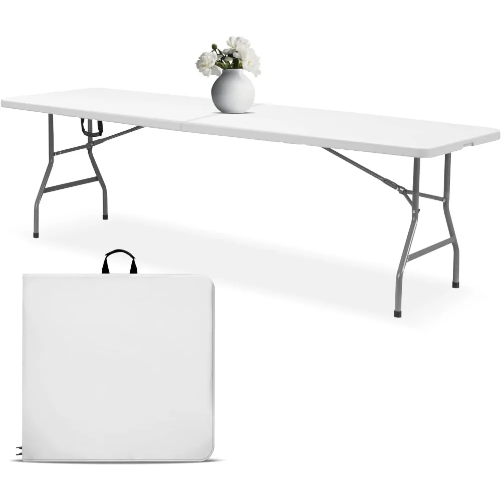White Folding Table with Handle | Heavy-Duty Foldable Table | Portable Table for Indoor & Outdoor Use | Perfect for Events