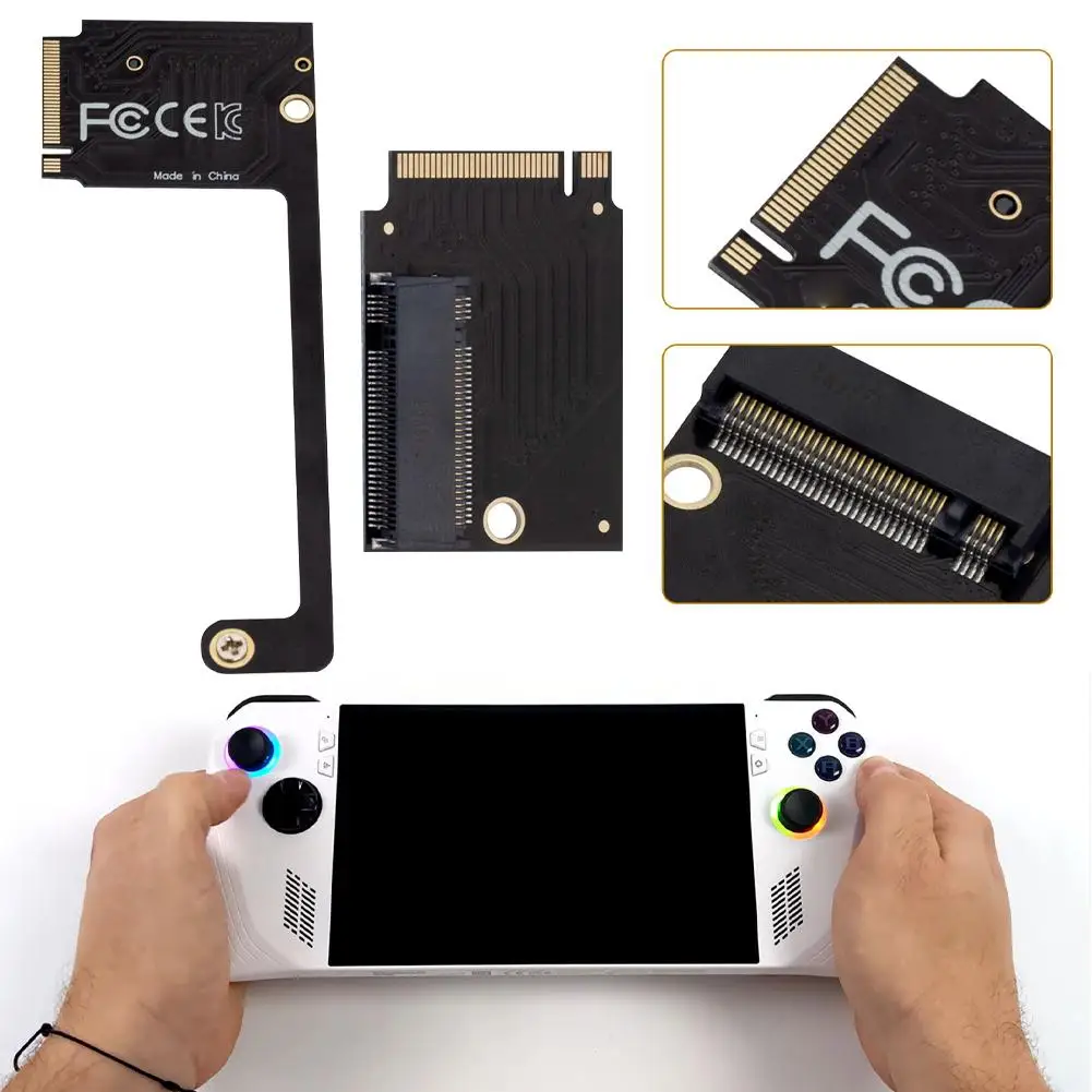 For Rogally Retrofitting 2230 To 2280 NVMe M.2 90 Degree PCIe 4.0 M.2 Adapter Card