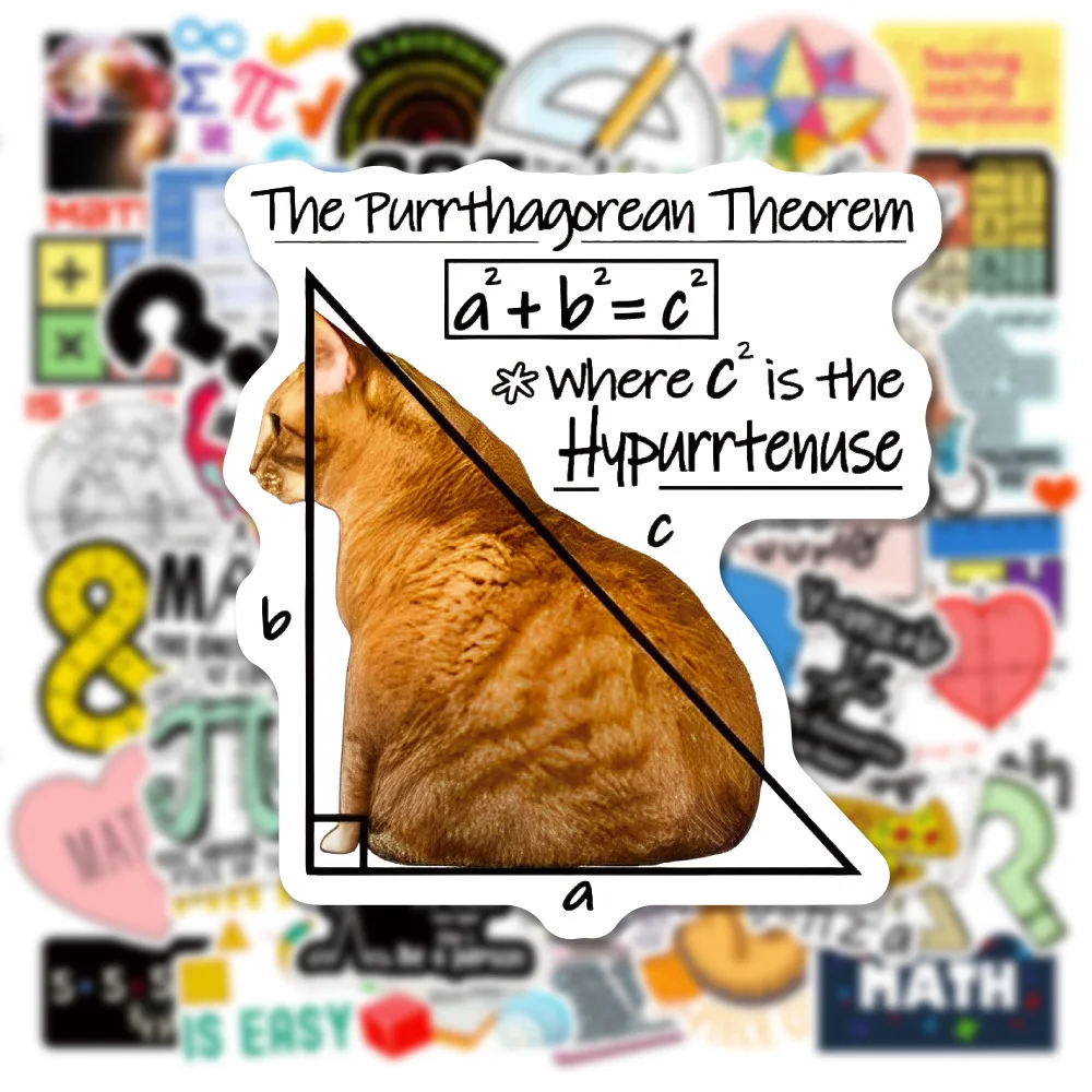 50 قطعة أنا أحب الرياضيات الكرتون صيغة رمز ملصقات السيارات دراجة نارية الأمتعة الغيتار سكيت مقاوم للماء ملصق لاصق لامع ورائع #2