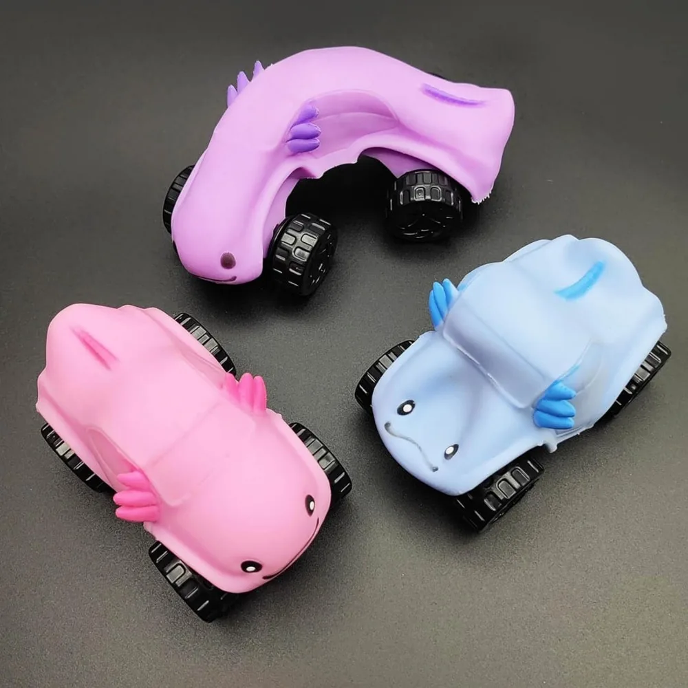 Squishy Kneading Deformed Toy Car TPR Stretch Slow Rebound Axolotl Dinosaur Police Car Squeeze Fidget Toys for Adults Kids