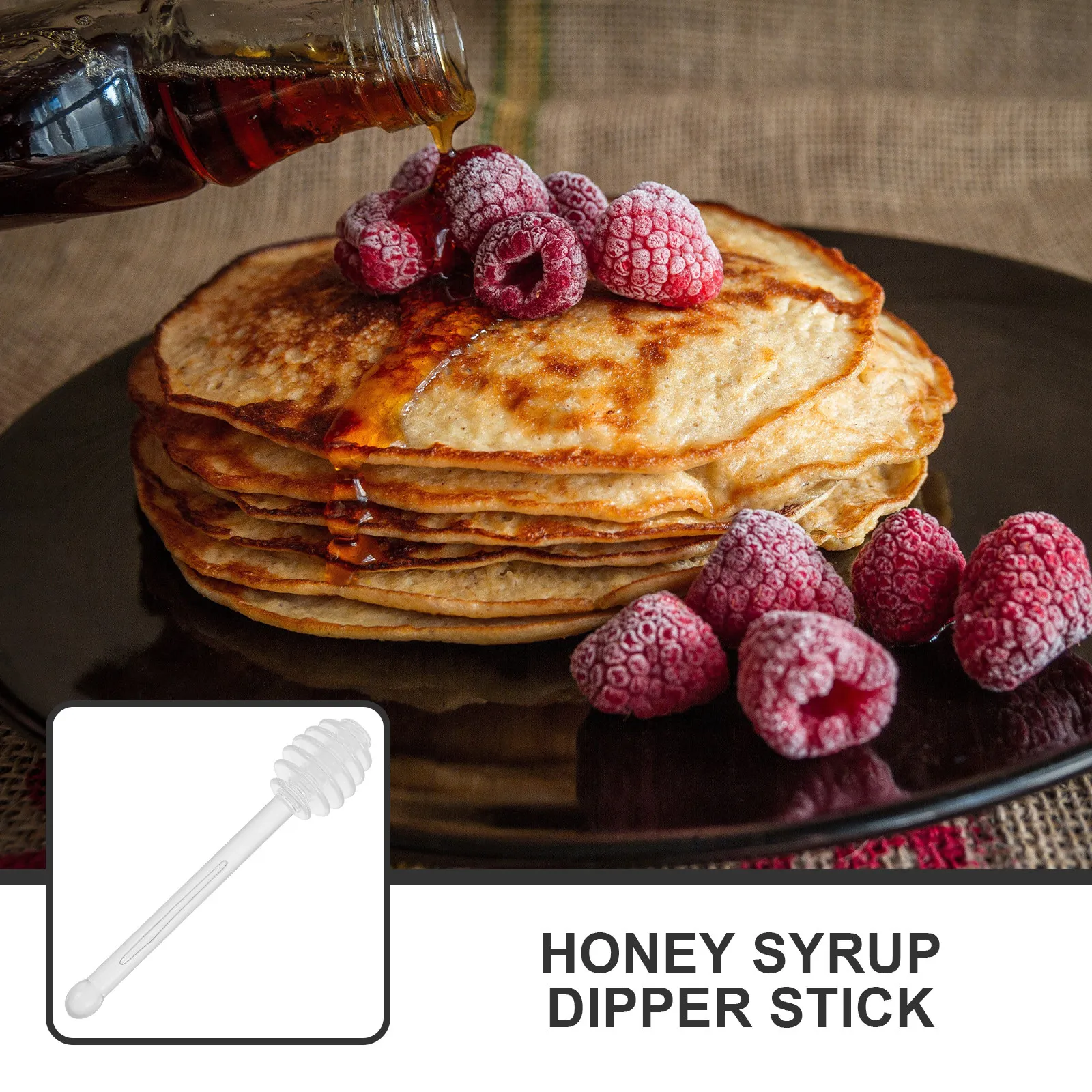 5Pcs Transparent Honey Stir Stick Multi-Function Reusable Plastic Mixing Rod for Honey Syrup Jam Tea Coffee Caramel Maple Fruit