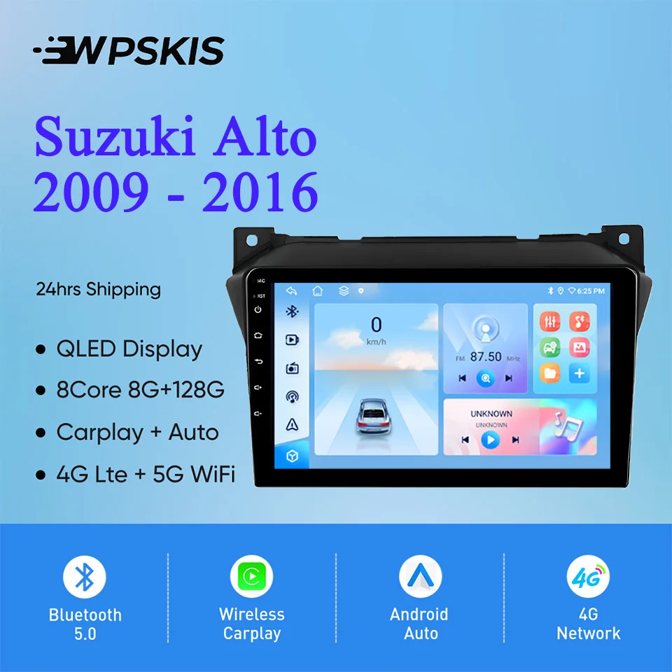 Android 14 8G Ram For Suzuki Alto 2009 2011 2013 2015 2016 Car Autoradio Stereo Multimedia HU GPS Navigation Monitor PC Tablet