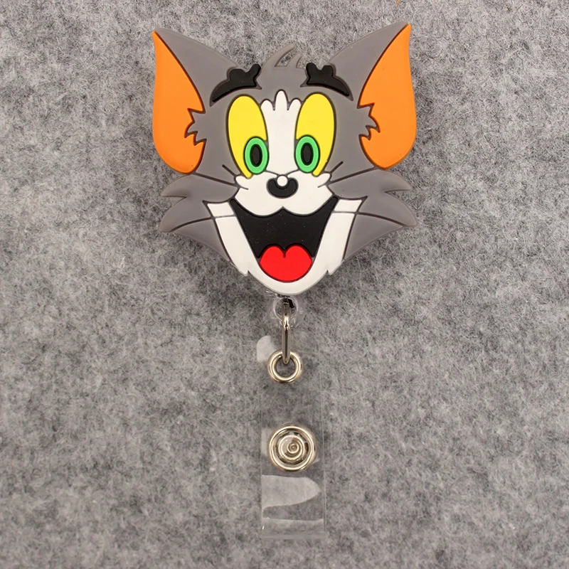 Cartoons Funny Cat Style Retractable Badge Reel For Nurse Doctor Card Holder Office Hospital Supplies Boy Girl Name Card