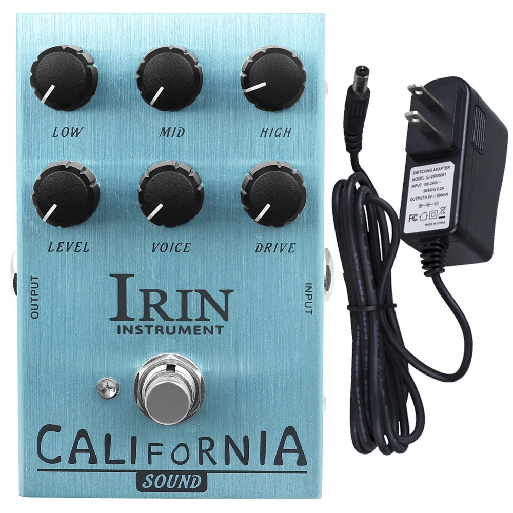 IRIN CALIFORNIA SOUND Guitar Pedal Effects Overdrive Amplifier Simulator Pedal Electric Guitar Effect with US/UK/AU/EU Plug