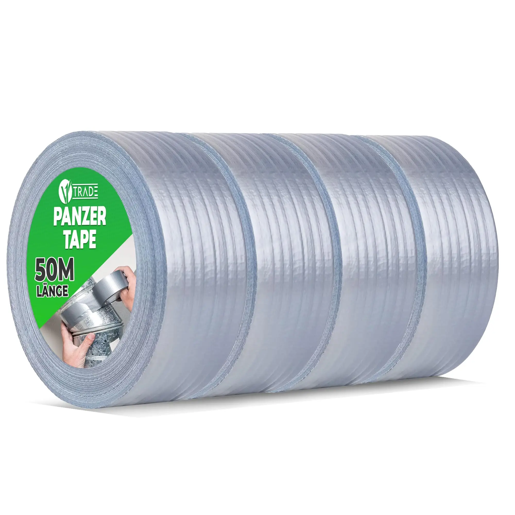 V1 Trade waterproof adhesive tape 48 mm x 50 m - 2 x silver adhesive tape