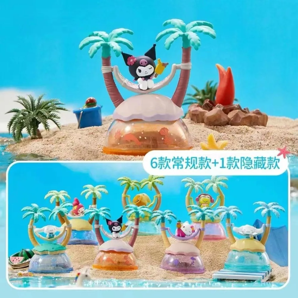Nuevos personajes Sanrio, caja ciega de la serie Summer Island, decoración de escritorio, Kit de modelismo de moda, juguete para niños y adultos, caja misteriosa, regalo sorpresa