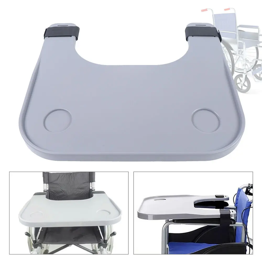 Durable Wheelchair Table Wheelchair Lap Tray for Eating Reading W/ 2 Cup Holders