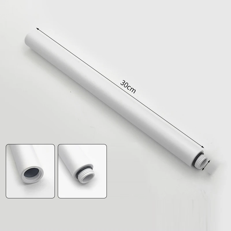 30cm Round Shower Extension Rod Shower Bracket Shower Extender Gray Extension Tube Extra Extend Tube Bathroom Accessories