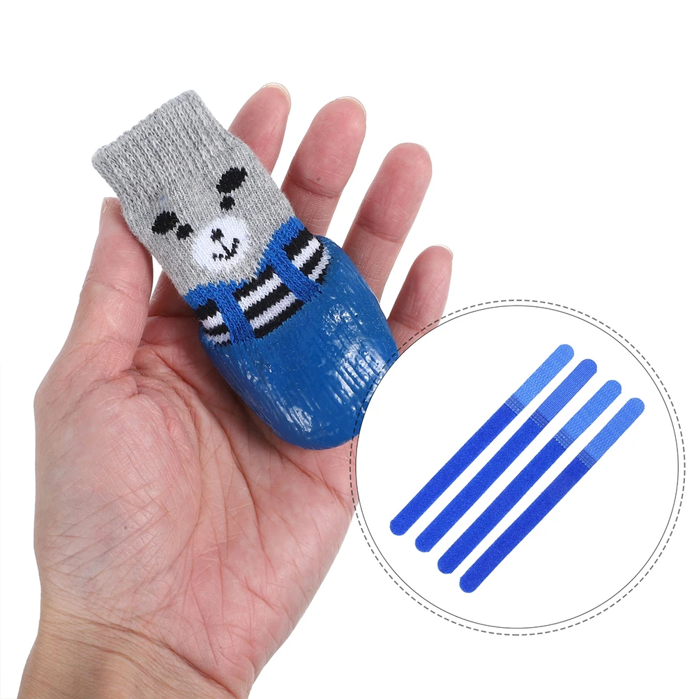 

4 Pcs Pet Waterproof Shoes Socks Cute Dog Cat Outdoor Anti Slip Reusable Paw Protectors Comfortable Cotton Material Washable Dog