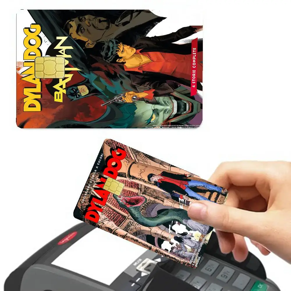 D-Dylan D-Dog Anime Cartoon Bear Skin Sticker Film Tape Case for Big Credit Debit Card Front Side