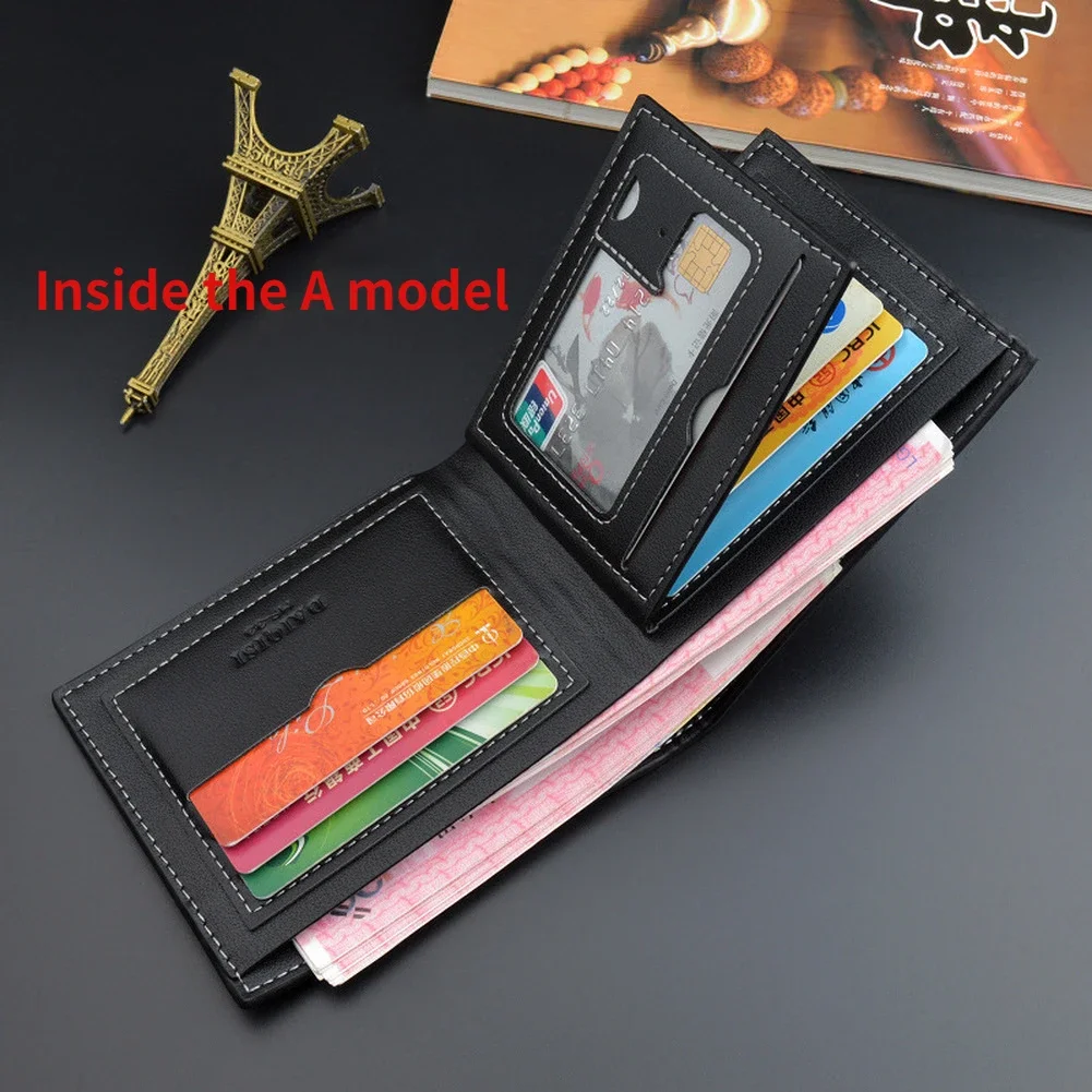 New Men's Wallet Money Bag PU Leather Business Short Wallet Vintage Soft Purse Multi-card Holder Portefeuille Homme Billetera image 3