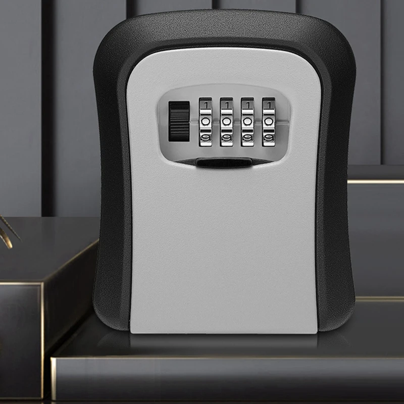 Wall Mount Key Storage Secret Box Organizer 4 Digit Combination Password Security Code Lock No Key Home Key Safe Box