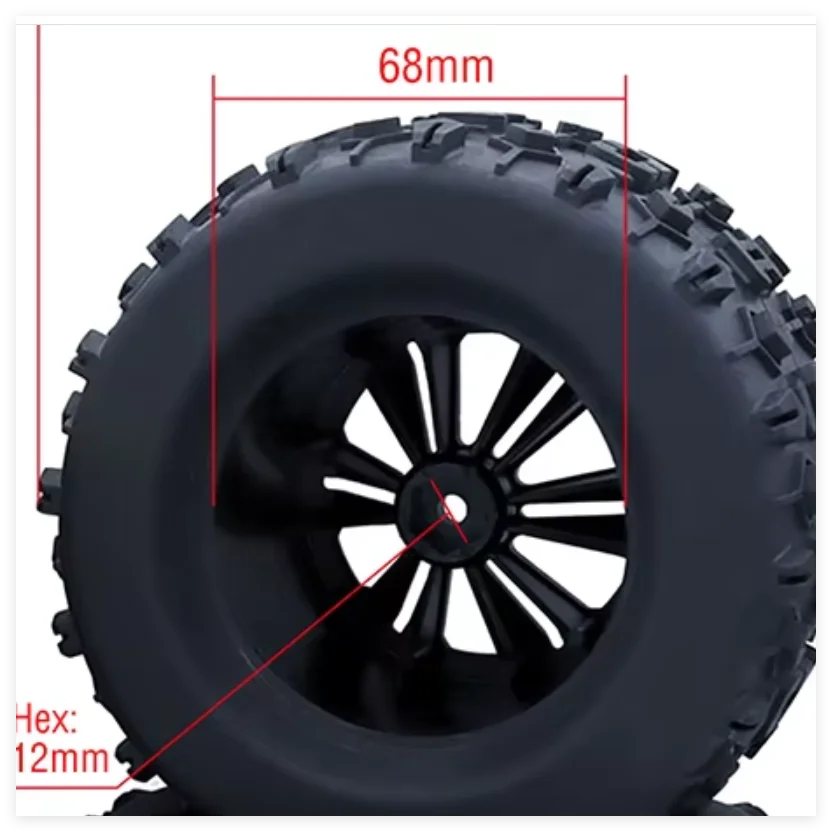 

AUSTARHOBBY 1/10 Monster Tires Rally Tires 4 шт. 12 мм шестигранный пластиковый обод колеса резиновая шина для 1/10 Traxxas HSP HPI Tamiya RC Car