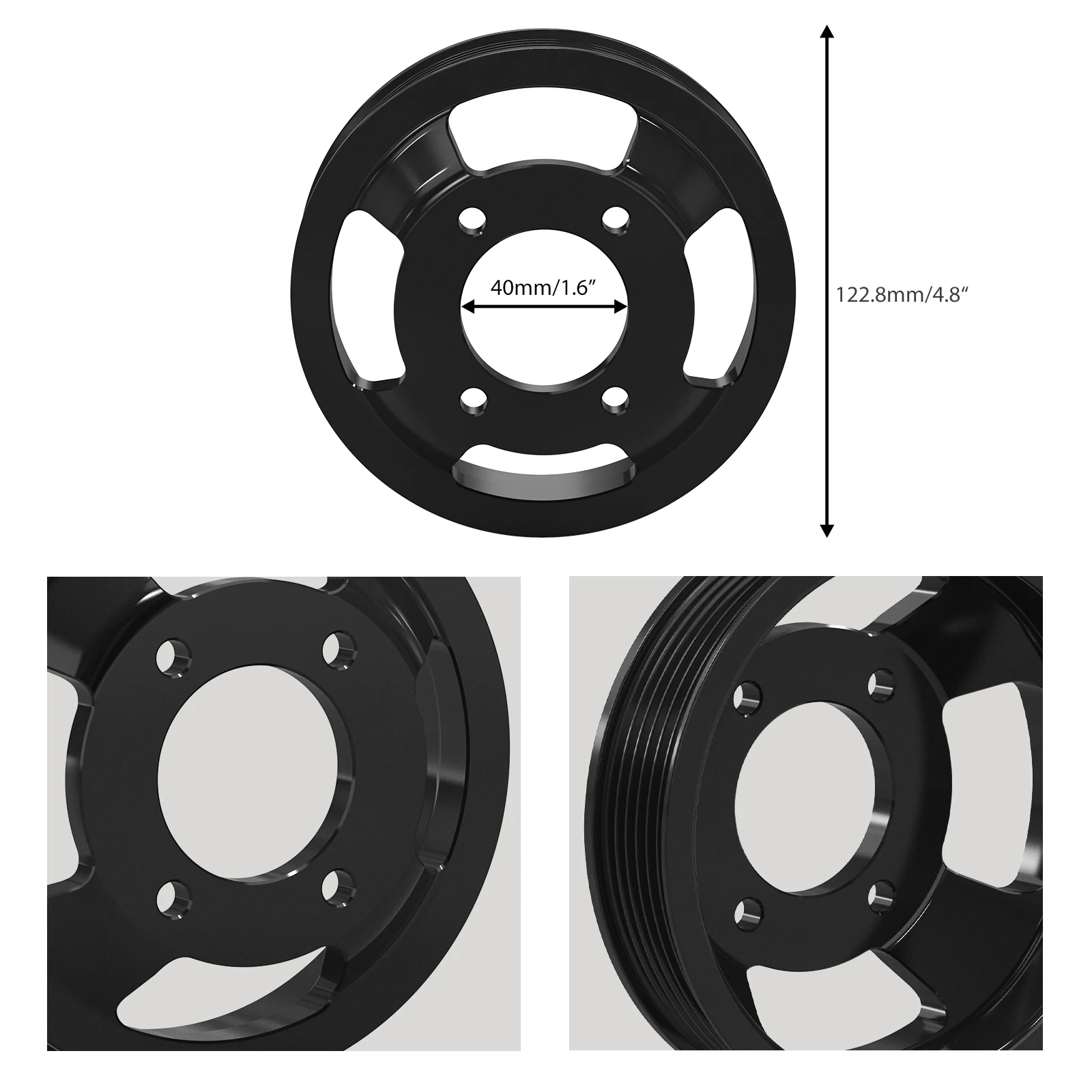For BMW M54 Engine Water Pump Pulley Aluminum, for BMW E46 330i 330ci 330xi 325i 325ci 325xi, E39 530i, X5 E53 3.0i, Z3 3.0i - view 6