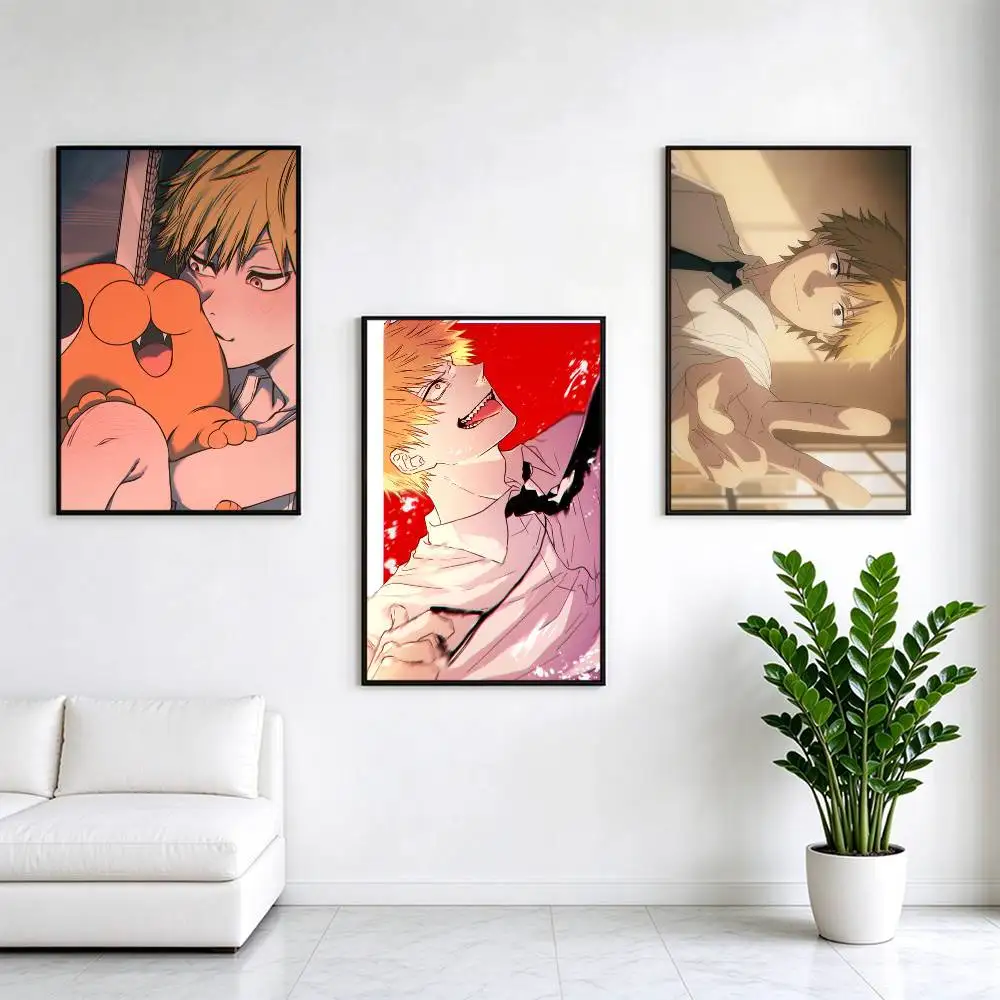 Chainsaw Man Denji  Poster Waterproof Wall Art Sticker For Bar Living Room Vintage Decor High Quality Print Gift