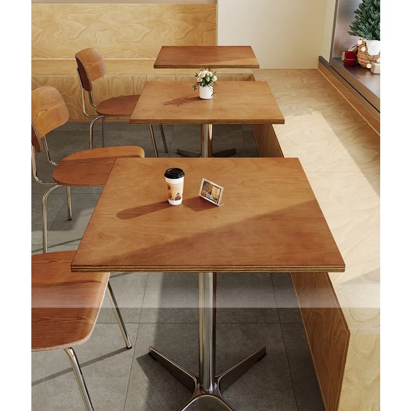 Vintage coffee shop ocean board table milk tea coffee shop square table dessert baking cake dining table and chair com