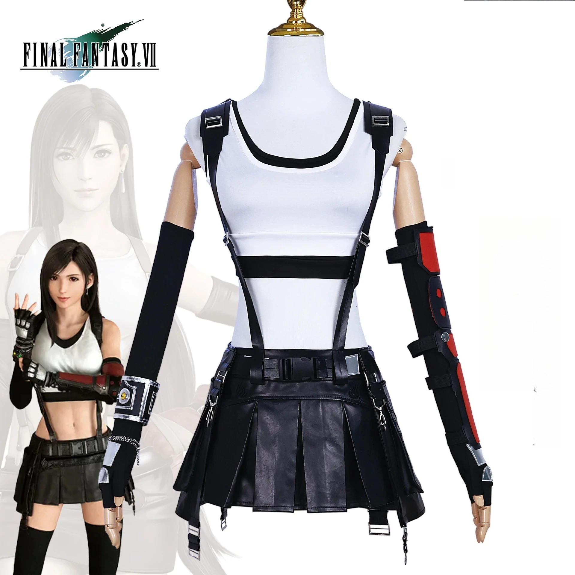 

Game Final Fantasy VII Remake Tifa Cosplay Costume Adult Women Girls Halloween Carnival Costumes Suit
