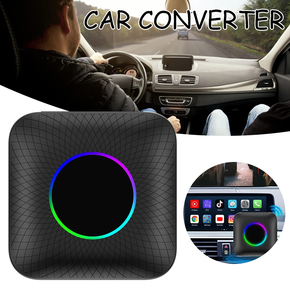 Mini Circle Color Light Carplays Box Portable Plug And Play Adapter For Car Auto SUV