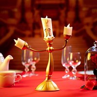 Disney Beauty And The Beast Cogsworth Clock Lumiere Candle Lamp Action Figure Model Collection Home Decor Gift For Girls Kids