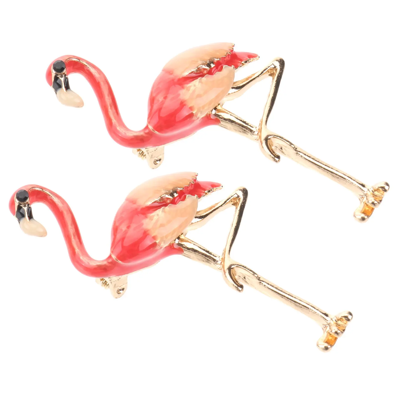 2 Broches de Aleación Elegantes con Diseño de Flamenco para Mujer, para Vestido, Traje, Abrigo, Bolso, Sombrero, Diadema, Decoración de Ramos