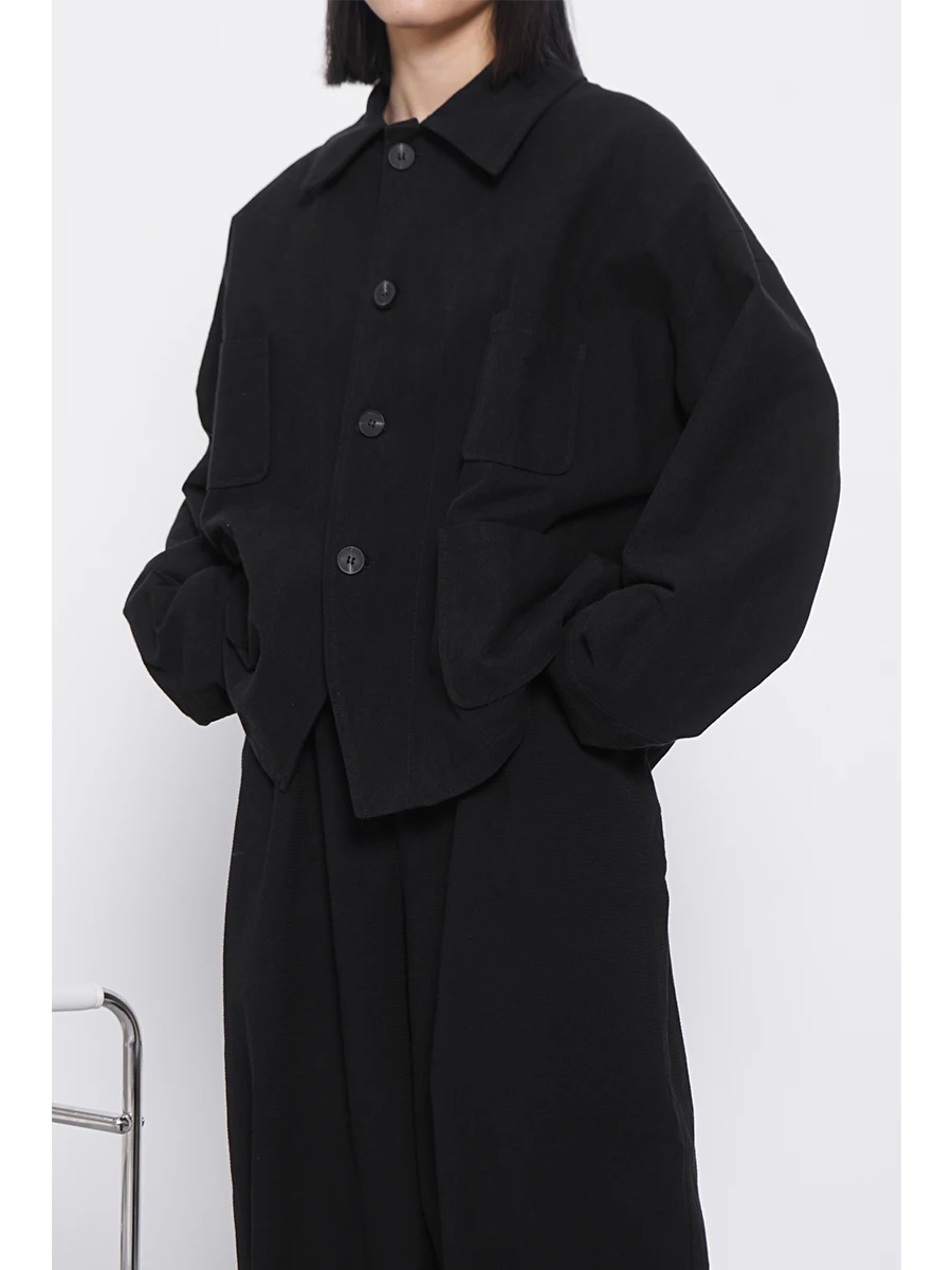 

Простое повседневное однотонное пальто из хлопка и льна с воротником, весенне-осеннее, свободного кроя, теплое, с длинными рукавами, на пуговицах