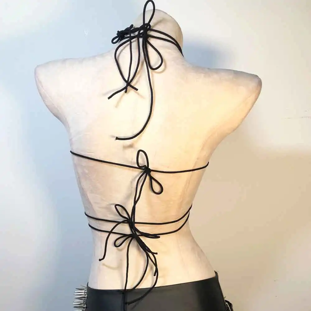 Goth Tops Rave Outfits Scene ALT Festival Bra Y2K T-shirt Punk Rock Clothes 2026 Grunge Emo Clothing Gothic Tank Cyber - view 2