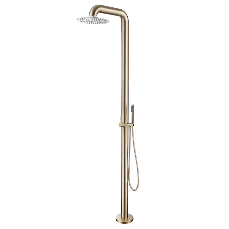 

Outdoor shower column brushed gold stainless steel shower set