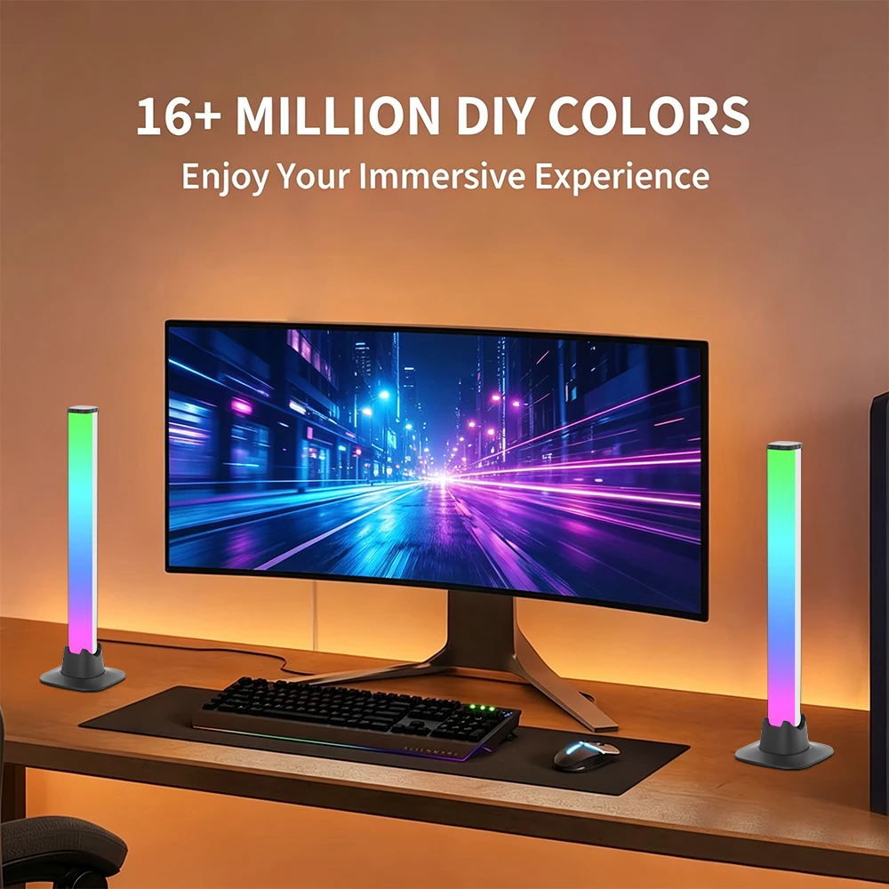 RGB LED Lights Bar Smart Setup - огляд і ціна Desk Setup With Tv