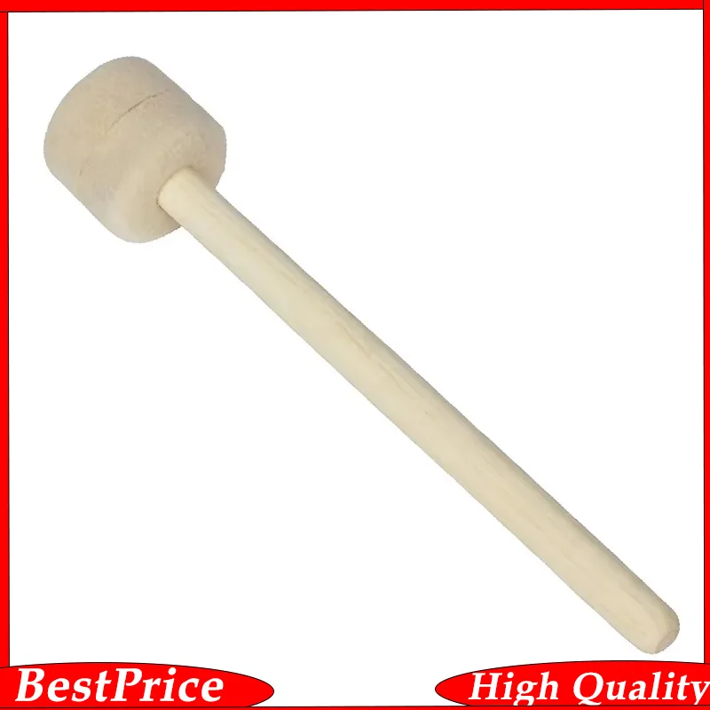 Wooden Mallet Drum Sticks Drumsticks Mallet for Military Drums  Wool Felt Head Snare Drumsticks with Wood Handle