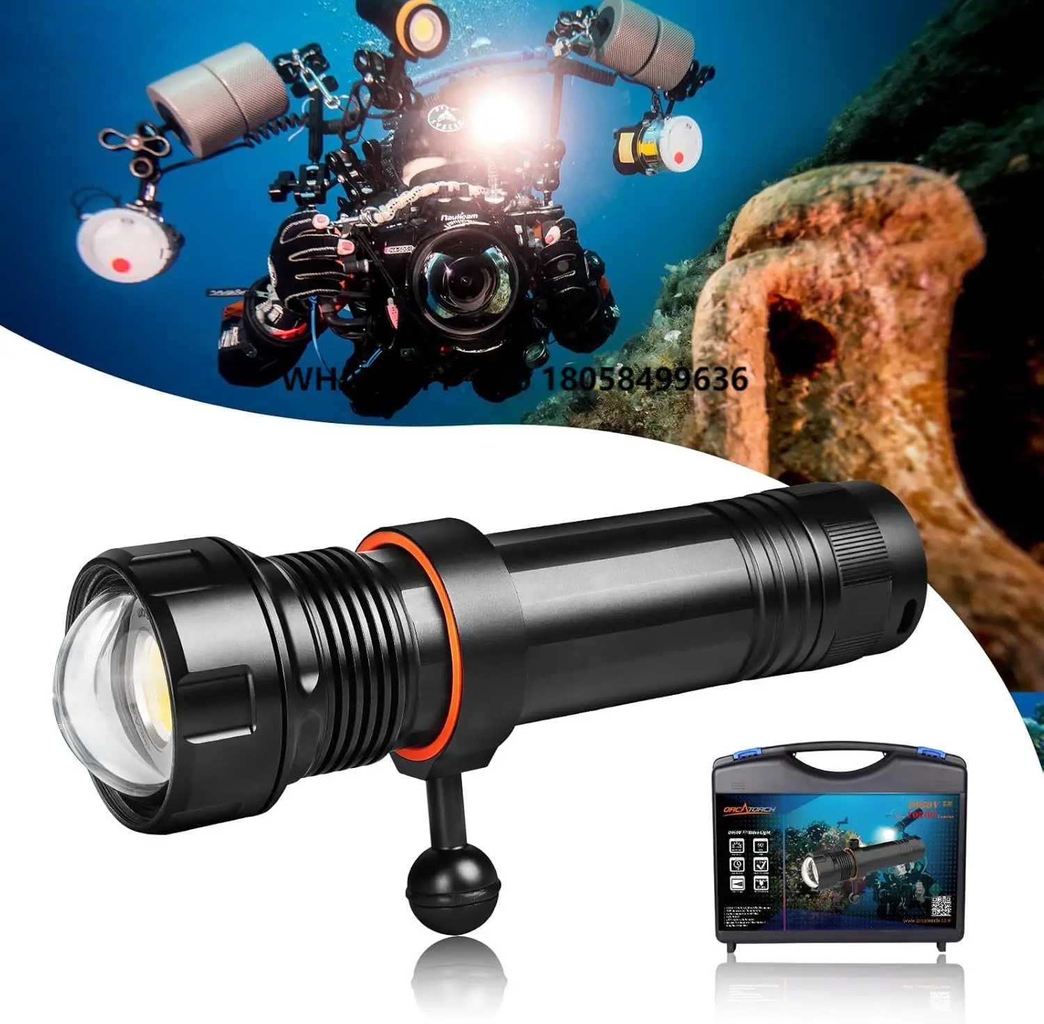 

ORCATORCH D950V Powerful Underwater 15000 Lumens lamp Professional Photography Video Light Diving Torch Scuba Diving Flashlight