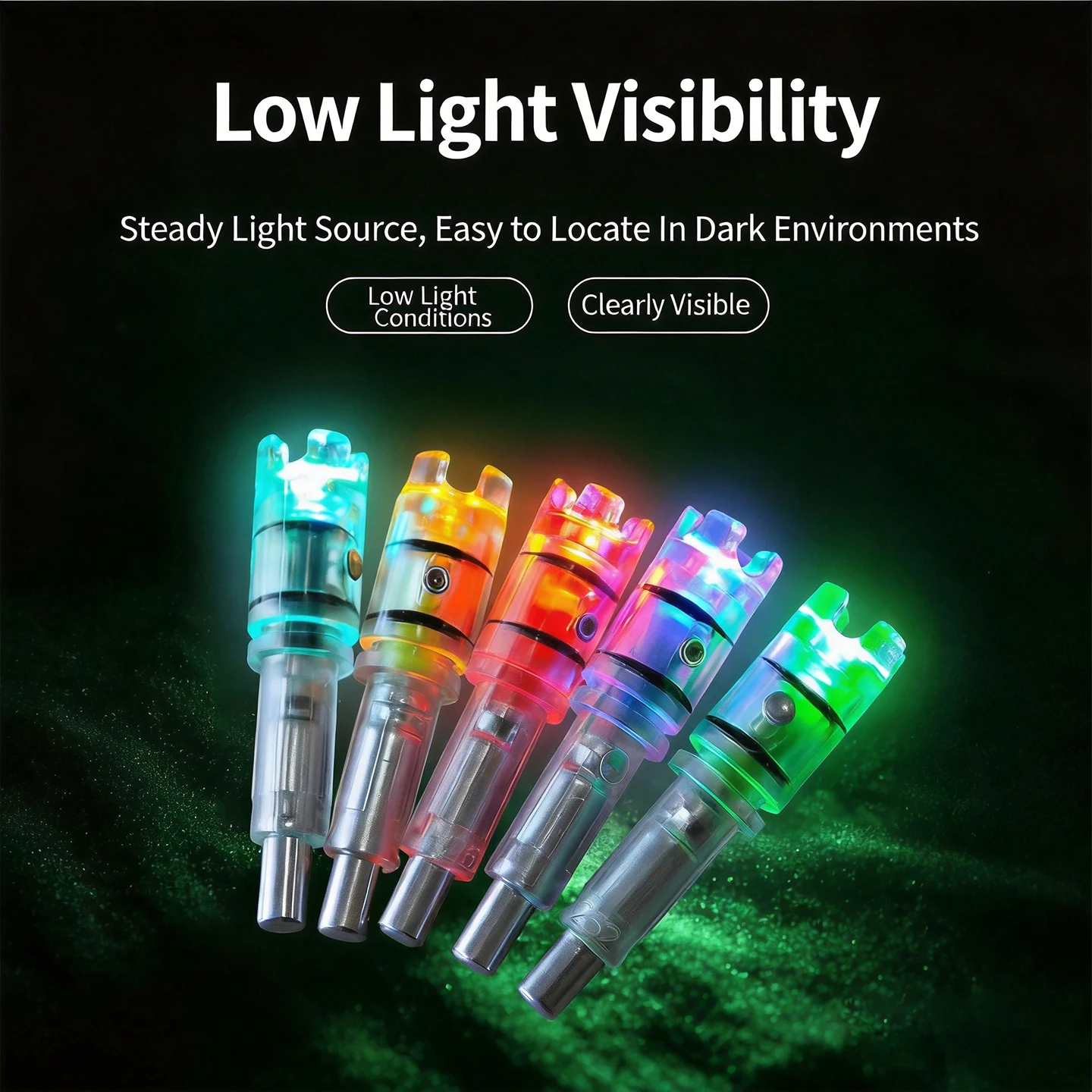 6Pcs LED Lighted Archery ID7.6mm Arrow Nocks Automatic Release Bow Arrow Shafts Tail Fit