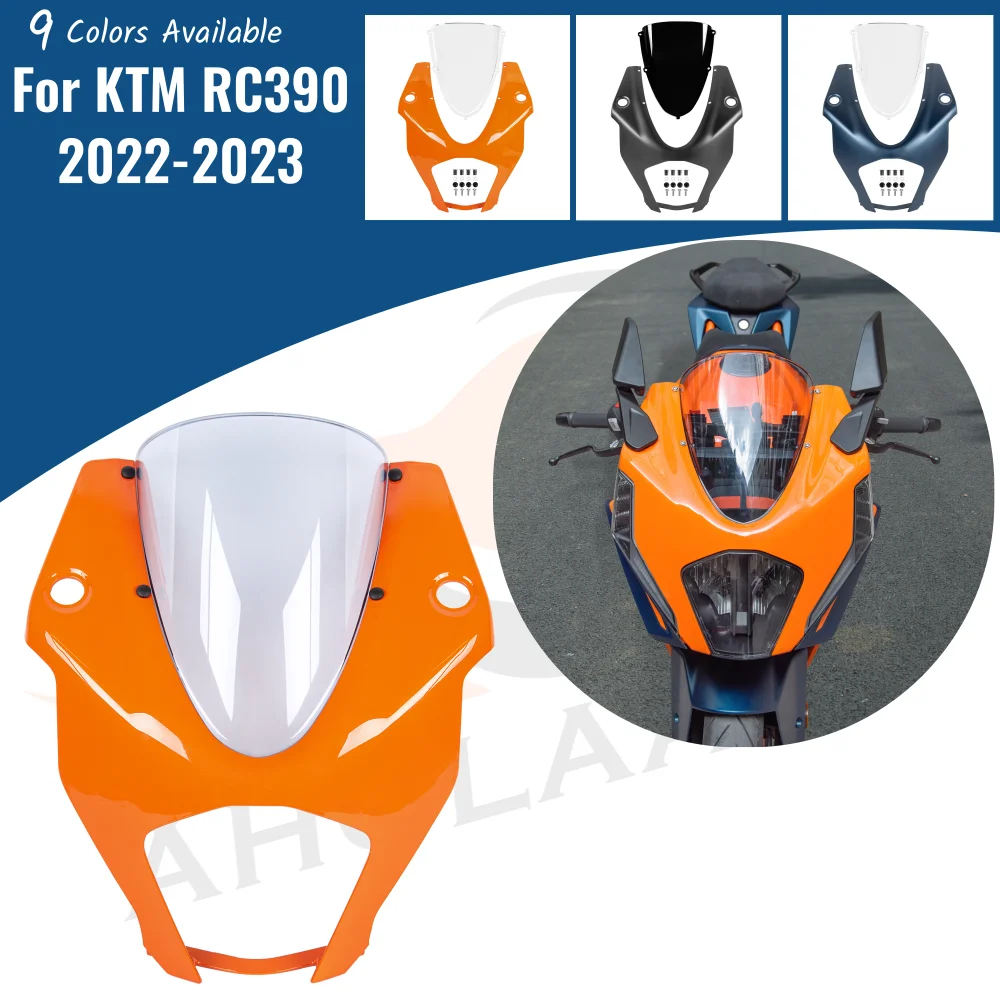 

for KTM RC 125 200 390 2022 2023 RC125 RC390 Front Headlight Cover Windscreen Motorcycle Headlamp Fairing Windshield Wind Screen